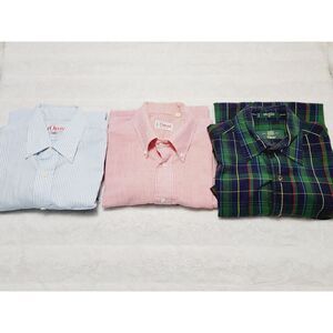 Orvis Men's Shirt All Size M set Of 4. 2 Shirts -70s Striped, 1 - Tartan Plaid